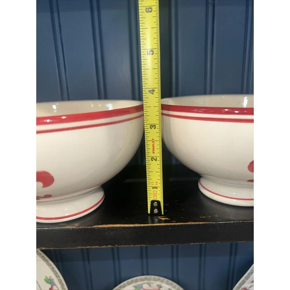 (2) Williams Sonoma Fleur-de-lis  Red 6